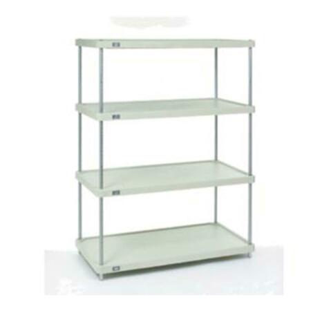 NEXEL Solid Plastic 24 x 48 x 74 in. 4 Shelf Unit- Chrome 24487CSP